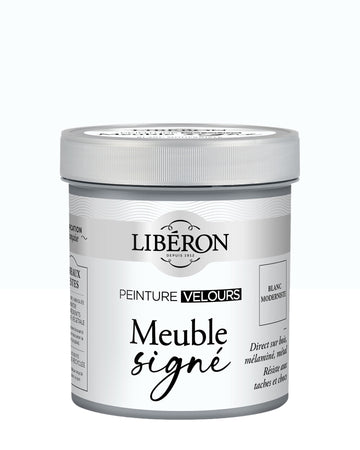 Pot de peinture meuble Libéron Meuble Signé, teinte Blanc Moderniste aspect Velours