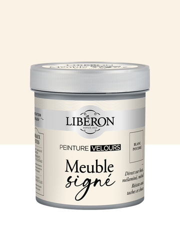 Pot de peinture meuble Libéron Meuble Signé, teinte Blanc Poudré aspect Velours