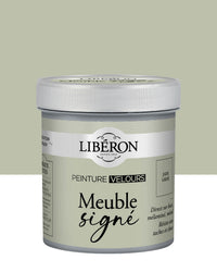 Pot de peinture meuble Libéron Meuble Signé, teinte Jade Grisé aspect Velours