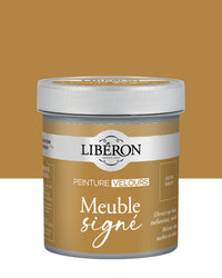 Pot de peinture meuble Libéron Meuble Signé, teinte Jaune Kraft aspect Velours