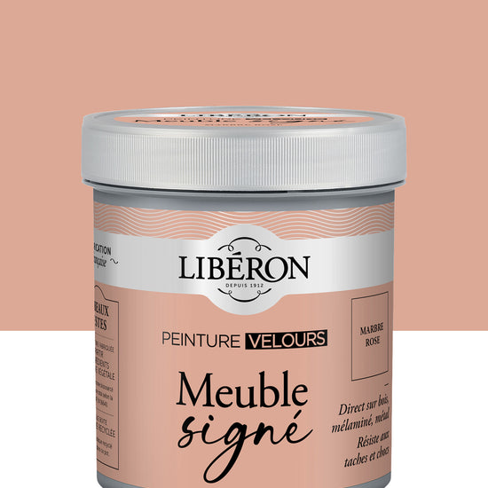 Pot de peinture meuble Libéron Meuble Signé, teinte Marbre Rose aspect Velours