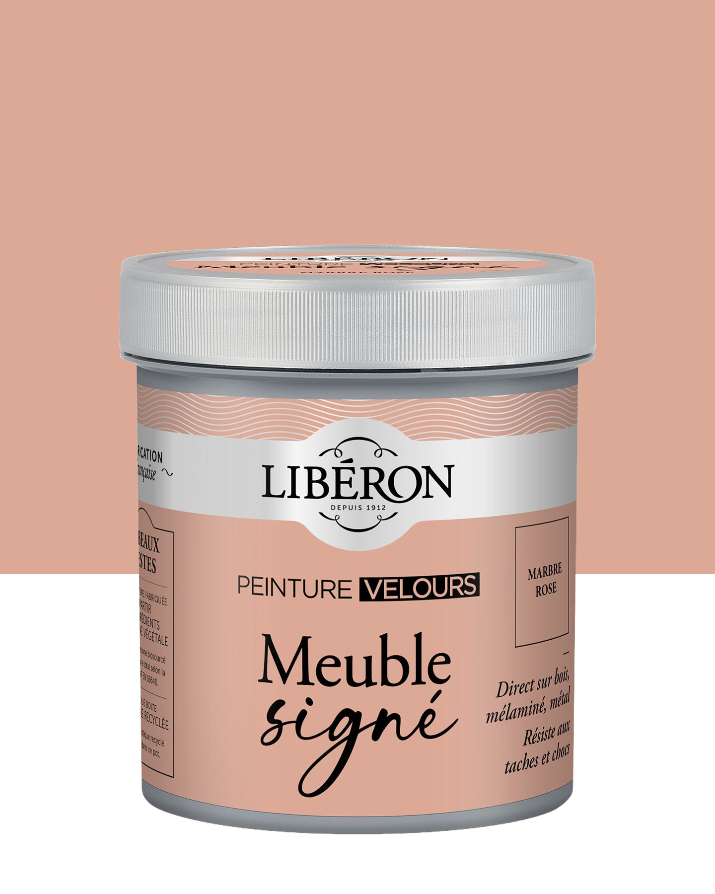 Pot de peinture meuble Libéron Meuble Signé, teinte Marbre Rose aspect Velours