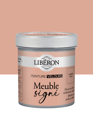 Pot de peinture meuble Libéron Meuble Signé, teinte Marbre Rose aspect Velours