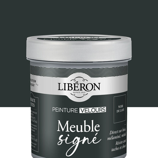 Pot de peinture meuble Libéron Meuble Signé, teinte Noir de Lave aspect Velours
