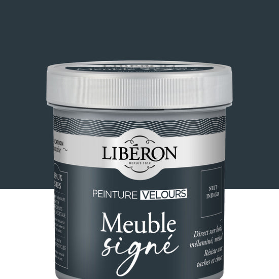 Pot de peinture meuble Libéron Meuble Signé, teinte Nuit Indigo aspect Velours