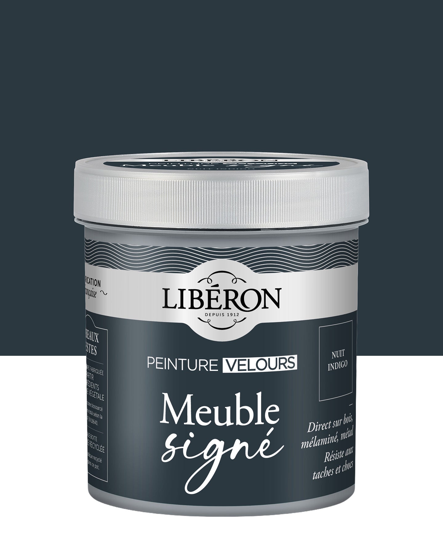 Pot de peinture meuble Libéron Meuble Signé, teinte Nuit Indigo aspect Velours