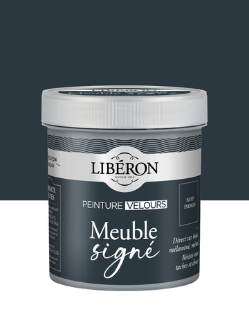 Pot de peinture meuble Libéron Meuble Signé, teinte Nuit Indigo aspect Velours