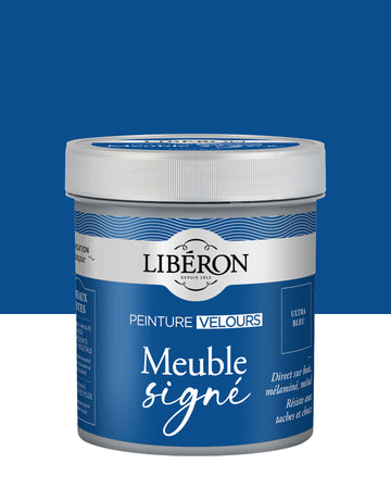 Pot de peinture meuble Libéron Meuble Signé, teinte Ultra Bleu aspect Velours