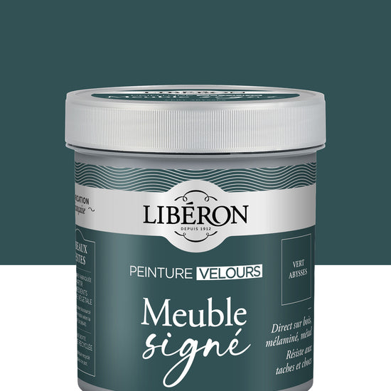 Pot de peinture meuble Libéron Meuble Signé, teinte Vert Abysses aspect Velours