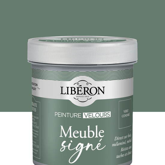Pot de peinture meuble Libéron Meuble Signé, teinte Vert Cendré aspect Velours