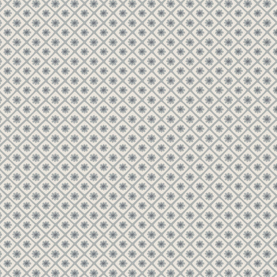 Papier peint Libéron Maître Domino n°1, motif géométrique grisé à petites fleurs répétées.