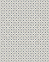 Papier peint Libéron Maître Domino n°1, motif géométrique grisé à petites fleurs répétées.