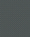Papier peint Libéron Maître Domino n°3, motif géométrique bleu grisé à petites fleurs répétées.