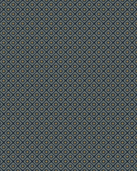 Papier peint Libéron Maître Domino n°3, motif géométrique bleu grisé à petites fleurs répétées.