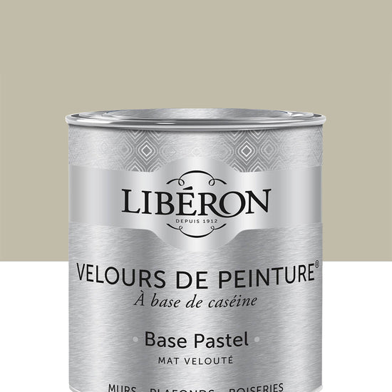 Pot de peinture murs Libéron Velours de Peinture, teinte Beige Bouillon, finition mate veloutée.