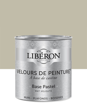 Pot de peinture murs Libéron Velours de Peinture, teinte Beige Bouillon, finition mate veloutée.
