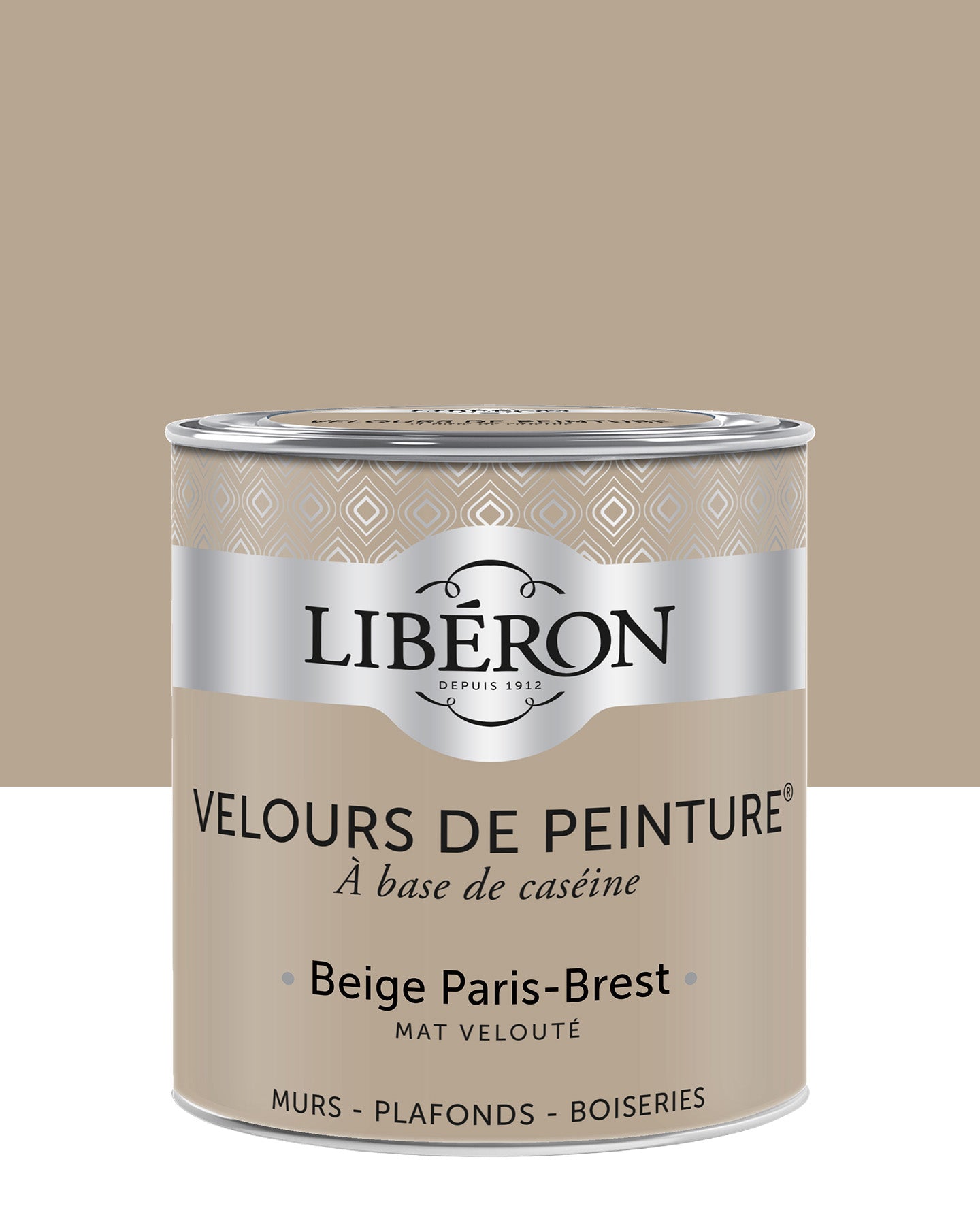 Pot de peinture murs Libéron Velours de Peinture, teinte Beige Paris-Brest, finition mate veloutée.