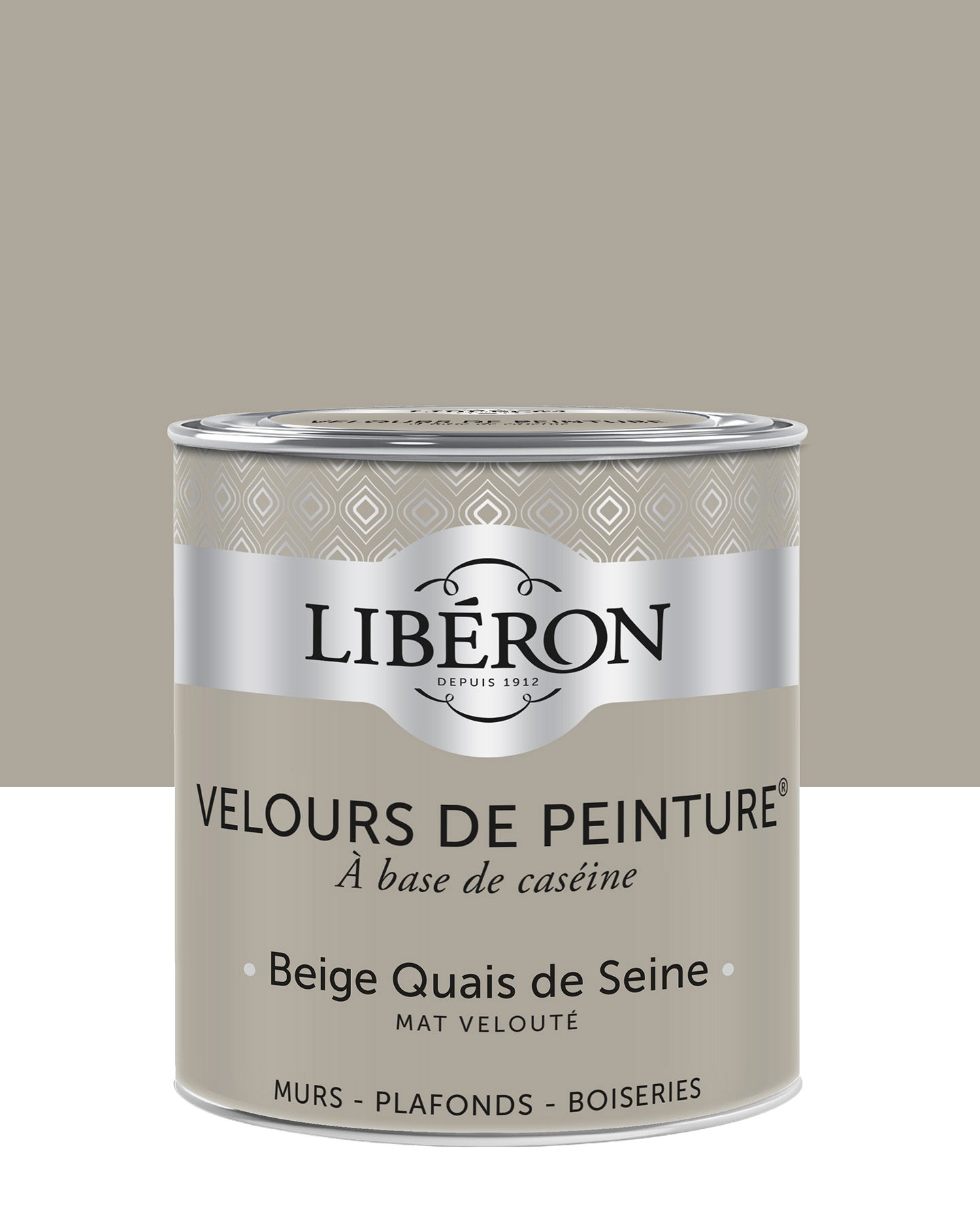Pot de peinture murs Libéron Velours de Peinture, teinte Beige Quai de Seine, finition mate veloutée.