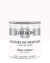 Pot de peinture murs Libéron Velours de Peinture, teinte Blanc Chiffon, finition mate veloutée.