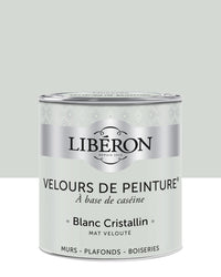 Pot de peinture murs Libéron Velours de Peinture, teinte Blanc Cristallin, finition mate veloutée.