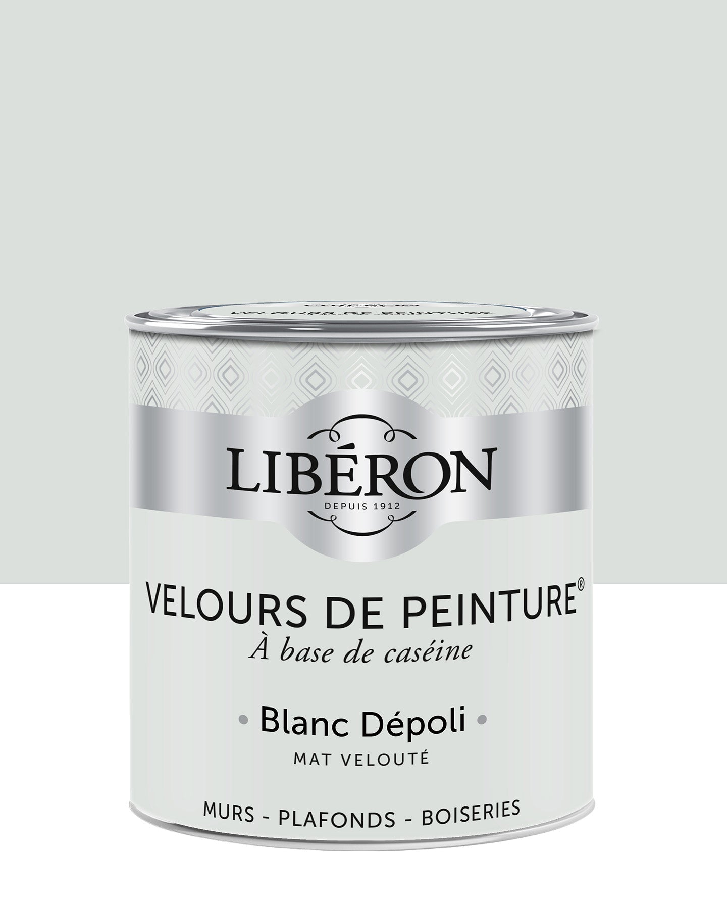 Pot de peinture murs Libéron Velours de Peinture, teinte Blanc Dépoli, finition mate veloutée.