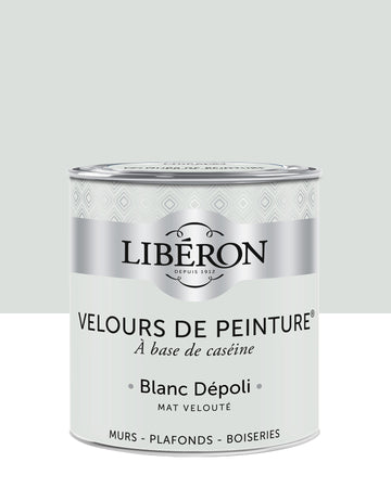 Pot de peinture murs Libéron Velours de Peinture, teinte Blanc Dépoli, finition mate veloutée.