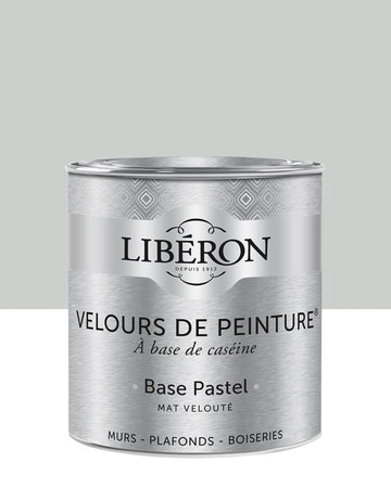 Pot de peinture murs Libéron Velours de Peinture, teinte Blanc Grisaille, finition mate veloutée.