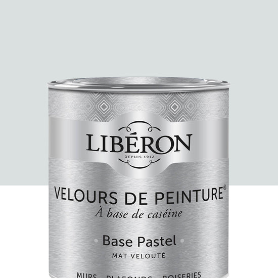 Pot de peinture murs Libéron Velours de Peinture, teinte Blanc Linon, finition mate veloutée.