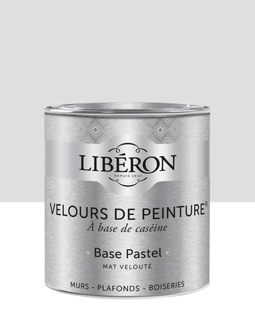 Pot de peinture murs Libéron Velours de Peinture, teinte Blanc Pâtisson, finition mate veloutée.