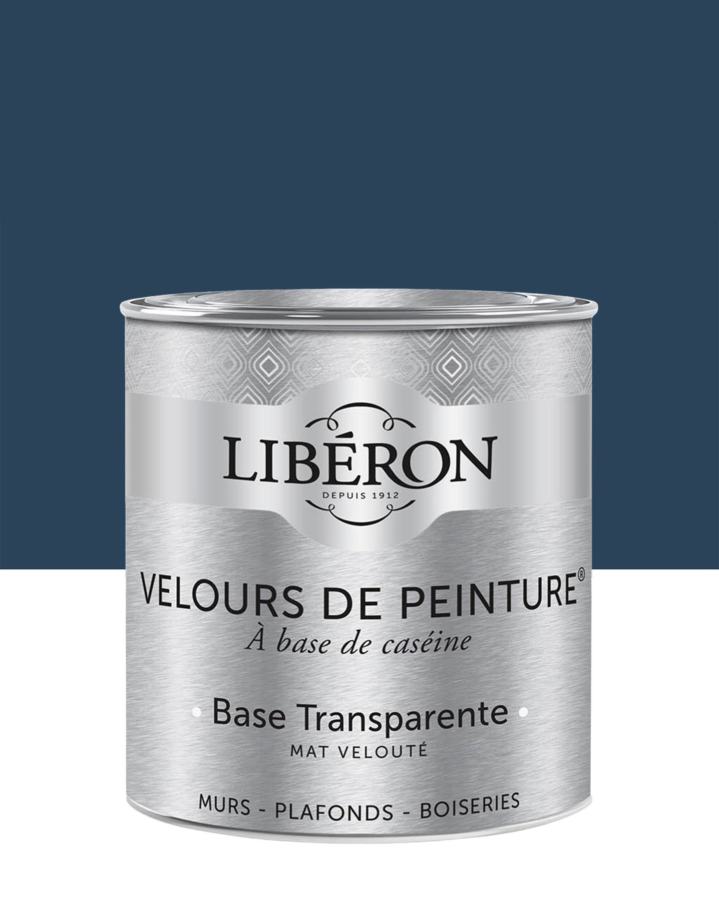 Pot de peinture murs Libéron Velours de Peinture, teinte Bleu Vintimille, finition mate veloutée.