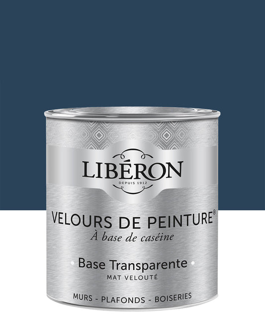 Pot de peinture murs Libéron Velours de Peinture, teinte Bleu Vintimille, finition mate veloutée.