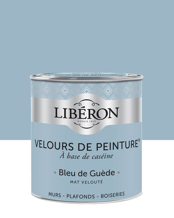 Pot de peinture Libéron Velours de Peinture, teinte Bleu de Guède, finition mat velouté.