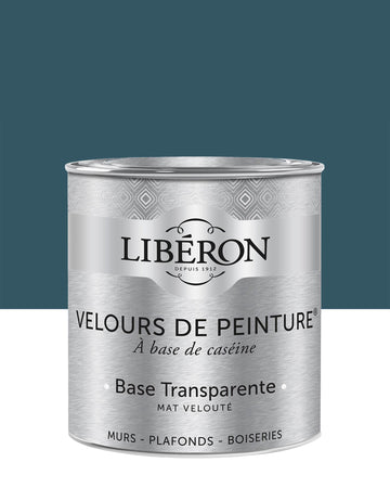 Pot de peinture murs Libéron Velours de Peinture, teinte Bleu de Minuit, finition mate veloutée.