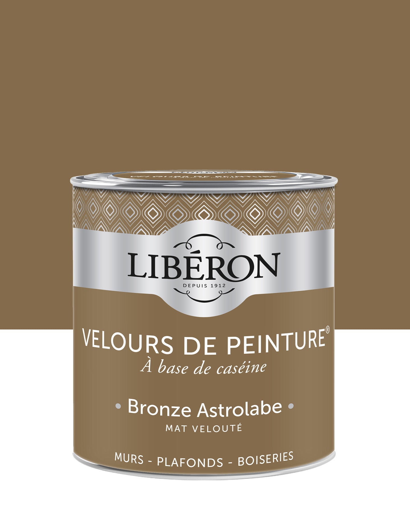 Pot de peinture murs Libéron Velours de Peinture, teinte Bronze Astrolabe, finition mate veloutée.