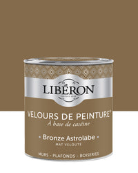 Pot de peinture murs Libéron Velours de Peinture, teinte Bronze Astrolabe, finition mate veloutée.