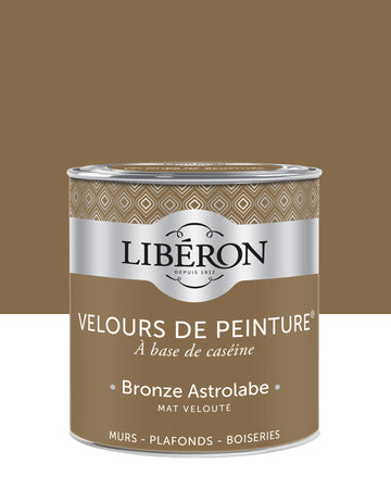 Pot de peinture murs Libéron Velours de Peinture, teinte Bronze Astrolabe, finition mate veloutée.