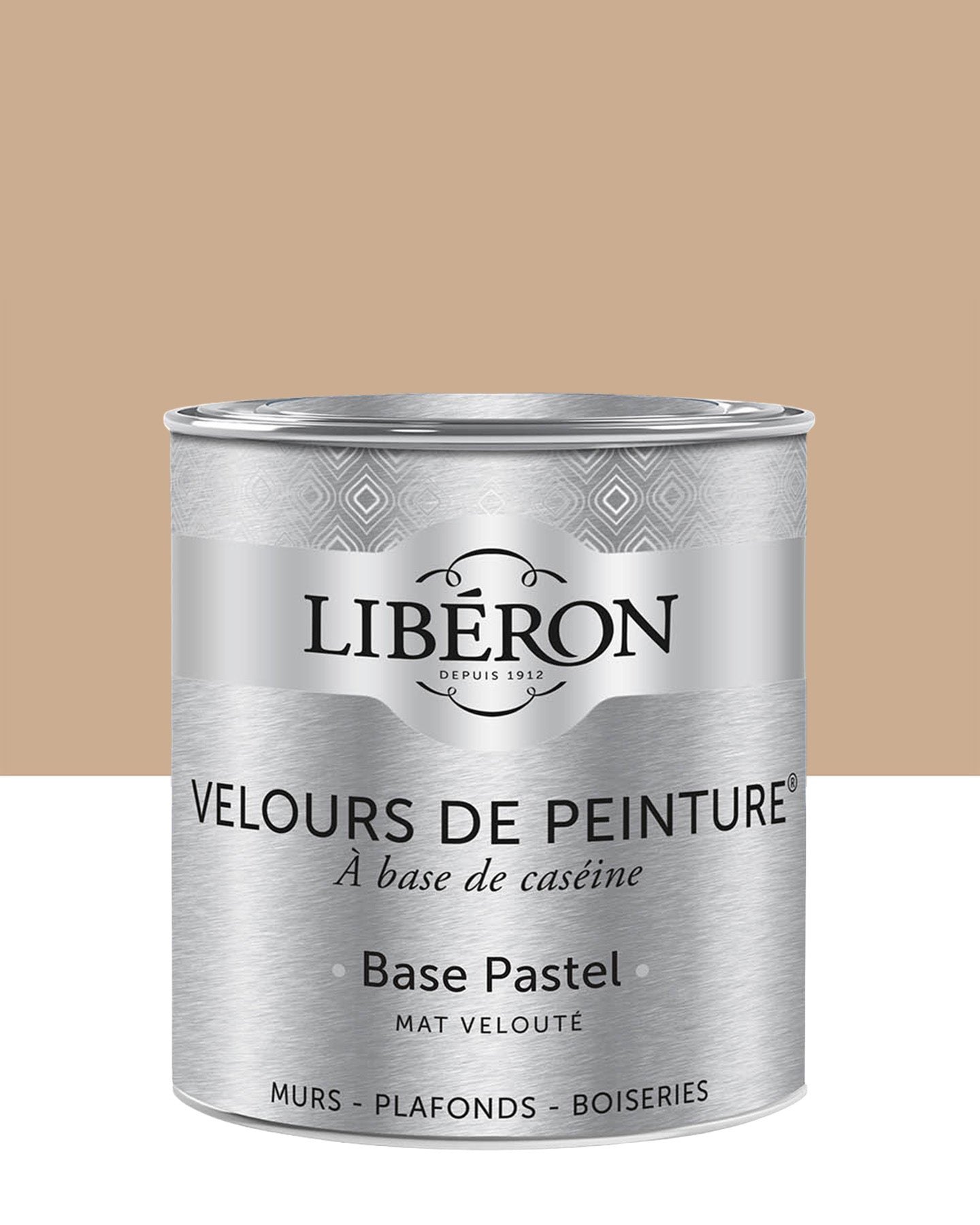 Pot de peinture murs Libéron Velours de Peinture, teinte Confiture de Lait, finition mate veloutée.