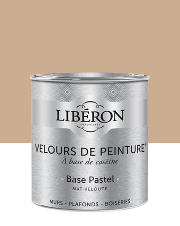 Pot de peinture murs Libéron Velours de Peinture, teinte Confiture de Lait, finition mate veloutée.