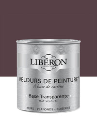 Pot de peinture murs Libéron Velours de Peinture, teinte Coq au Vin, finition mate veloutée.