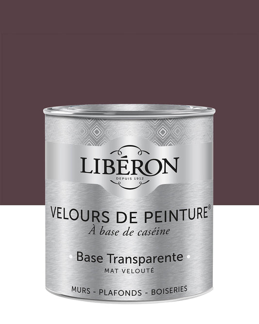 Pot de peinture murs Libéron Velours de Peinture, teinte Coq au Vin, finition mate veloutée.