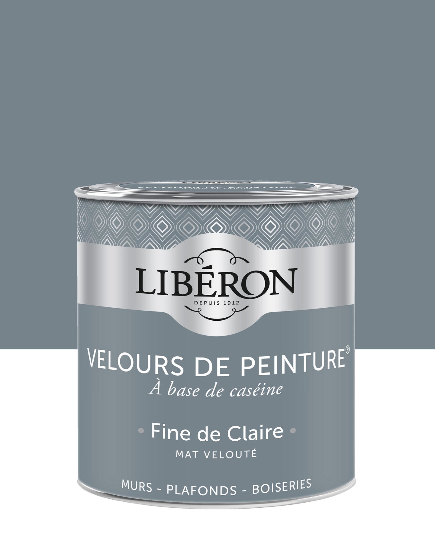Pot de peinture murs Libéron Velours de Peinture, teinte Fine de Claire, finition mate veloutée.