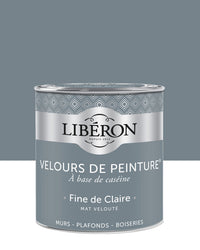 Pot de peinture murs Libéron Velours de Peinture, teinte Fine de Claire, finition mate veloutée.