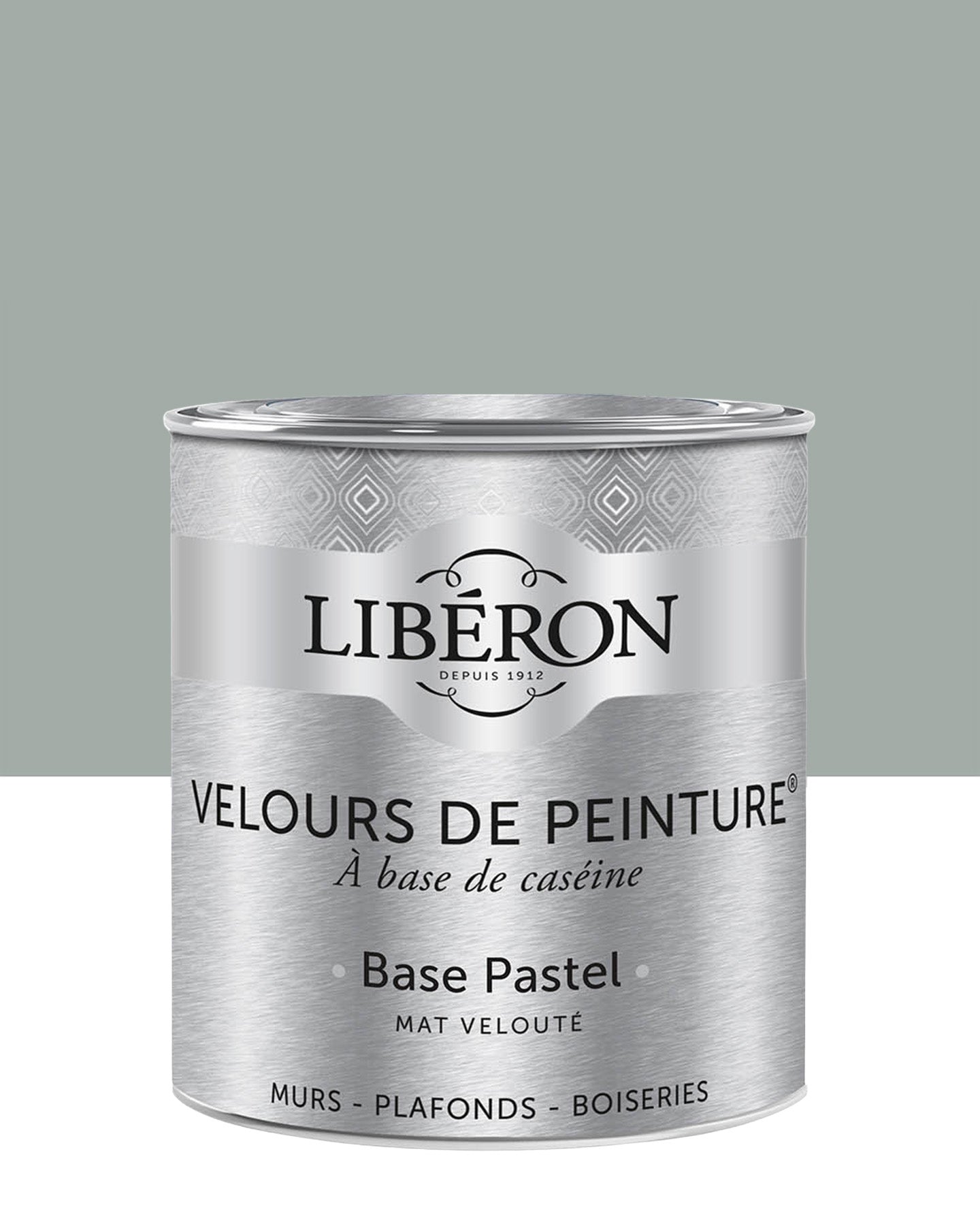 Pot de peinture murs Libéron Velours de Peinture, teinte Grès Gris, finition mate veloutée.