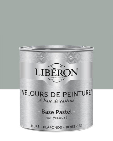 Pot de peinture murs Libéron Velours de Peinture, teinte Grès Gris, finition mate veloutée.