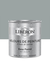 Pot de peinture murs Libéron Velours de Peinture, teinte Gris Corne de Brume, finition mate veloutée.