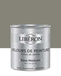 Pot de peinture murs Libéron Velours de Peinture, teinte Gris Gavroche, finition mate veloutée.
