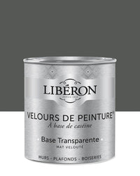Pot de peinture murs Libéron Velours de Peinture, teinte Gris Fer Forgé, finition mate veloutée.