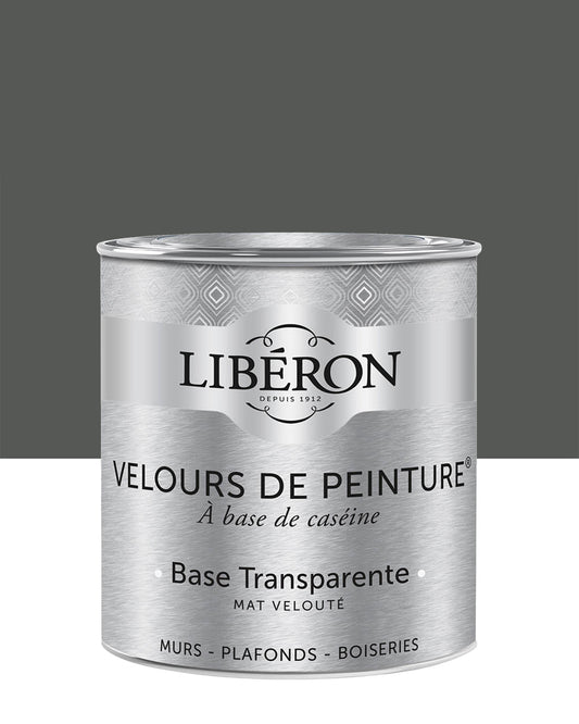 Pot de peinture murs Libéron Velours de Peinture, teinte Gris Fer Forgé, finition mate veloutée.