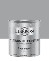 Pot de peinture murs Libéron Velours de Peinture, teinte Gris Jolie Brise, finition mate veloutée.