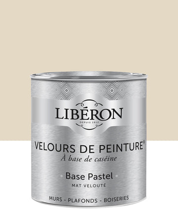 Pot de peinture murs Libéron Velours de Peinture, teinte Jaune Sabayon, finition mate veloutée.